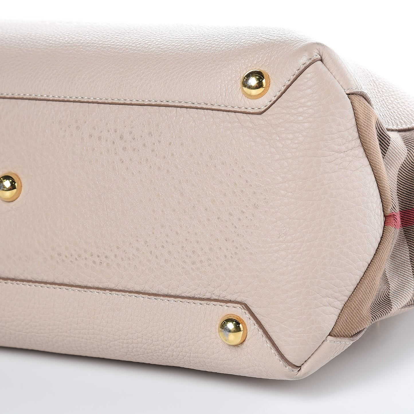 Derby Calfskin House Check Medium Banner Tote Beige
