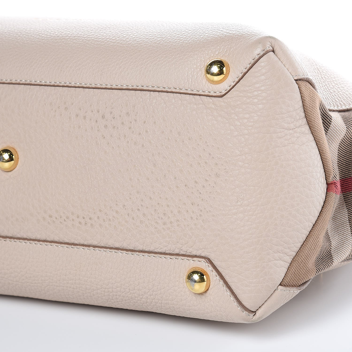 Burberry Derby Calfskin House Check Medium Banner Tote Beige 9 of 13