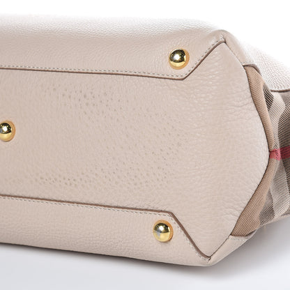 Burberry Derby Calfskin House Check Medium Banner Tote Beige 9 of 13
