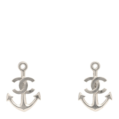 Chanel Metal Anchor CC Earrings Silver 1 of 4