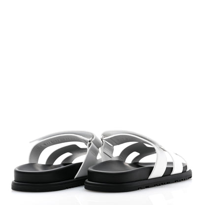 Hermes Calfskin Womens Chypre Sandals 37.5 White 4 of 9