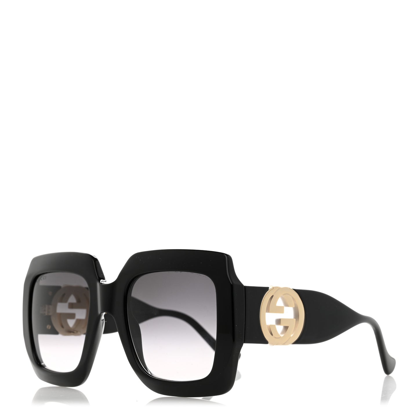 Acetate Rectangular Frame Chain Sunglasses GG1022S Black