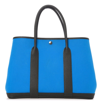 Hermes Toile Officier Negonda Garden Party Tote 36 MM Bleu Zanzibar Vert Fonce 1 of 8