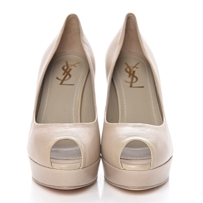 Saint Laurent Calfskin Palais 105 Pumps 37.5 Beige 2 of 9