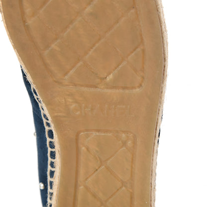 Chanel Suede Pearl CC Espadrilles 38 Teal 7 of 10