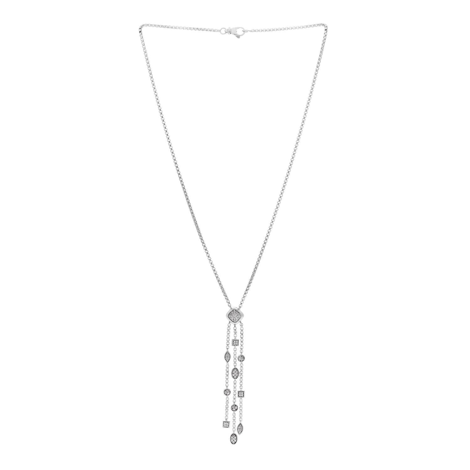 David Yurman Sterling Silver Diamond Confetti Ice Necklace 3 of 6