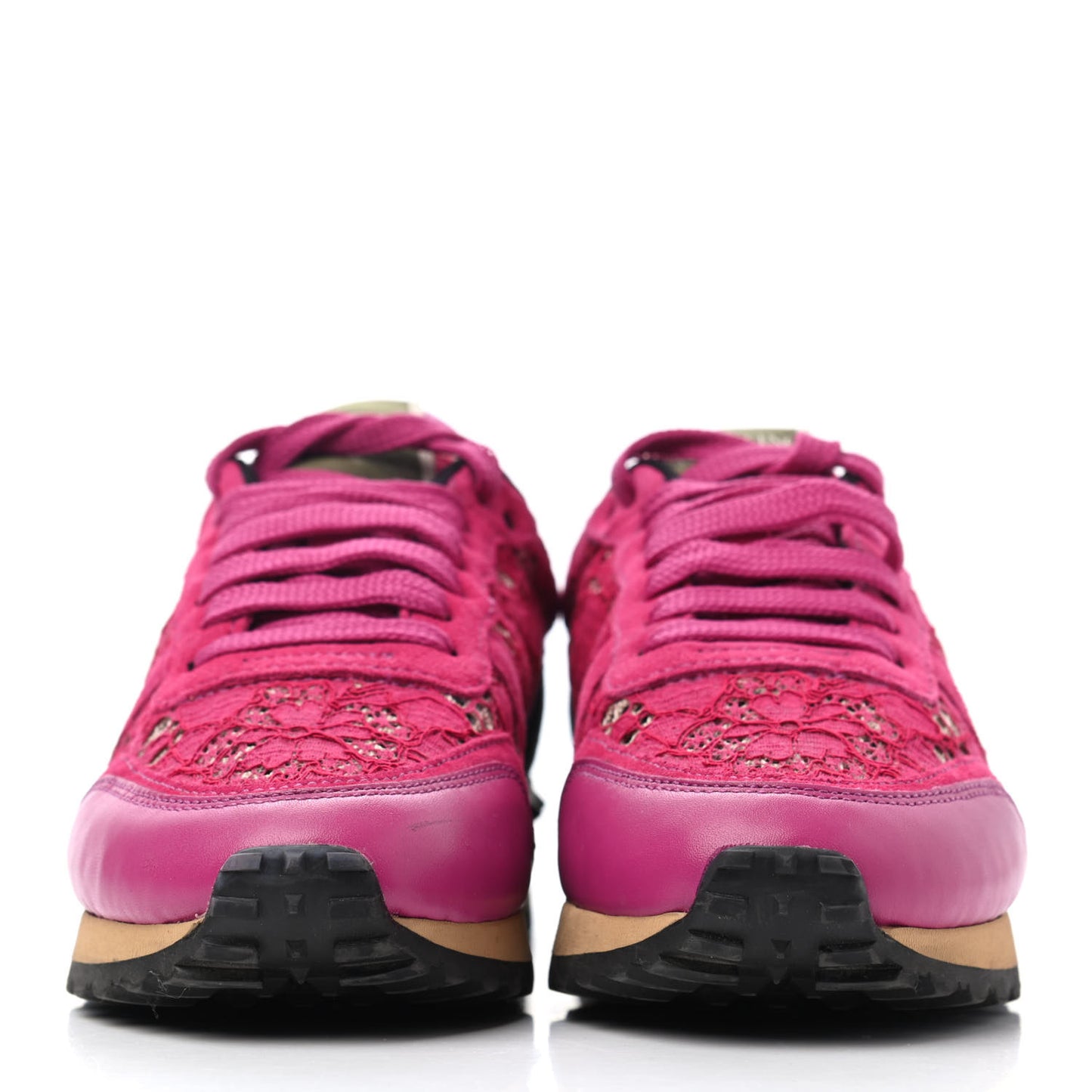 Macrame Lace Suede Womens Rockrunner Sneakers 35.5 Fuxia Multicolor