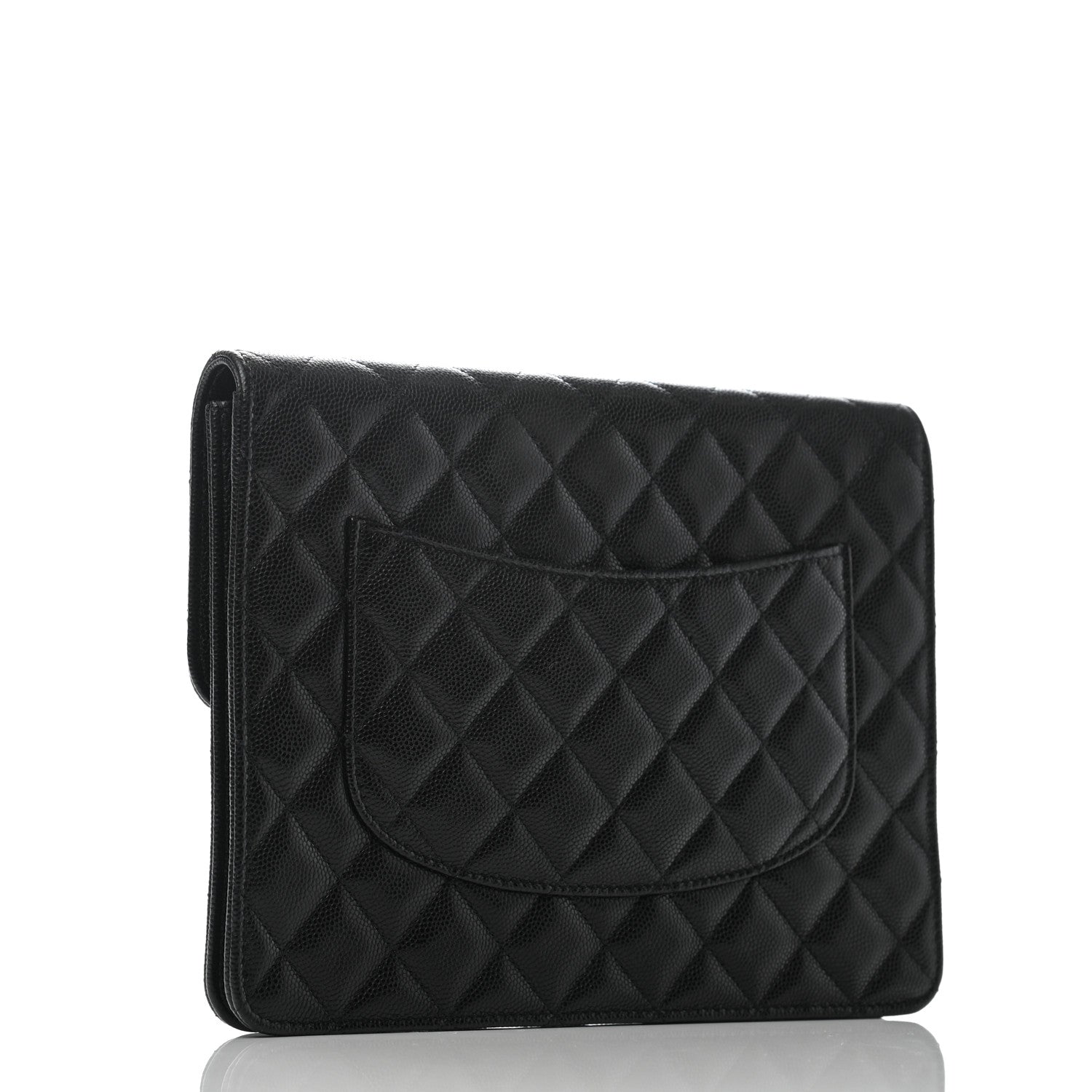 Chanel Caviar Quilted Square Flap Clutch Black 3 of 9