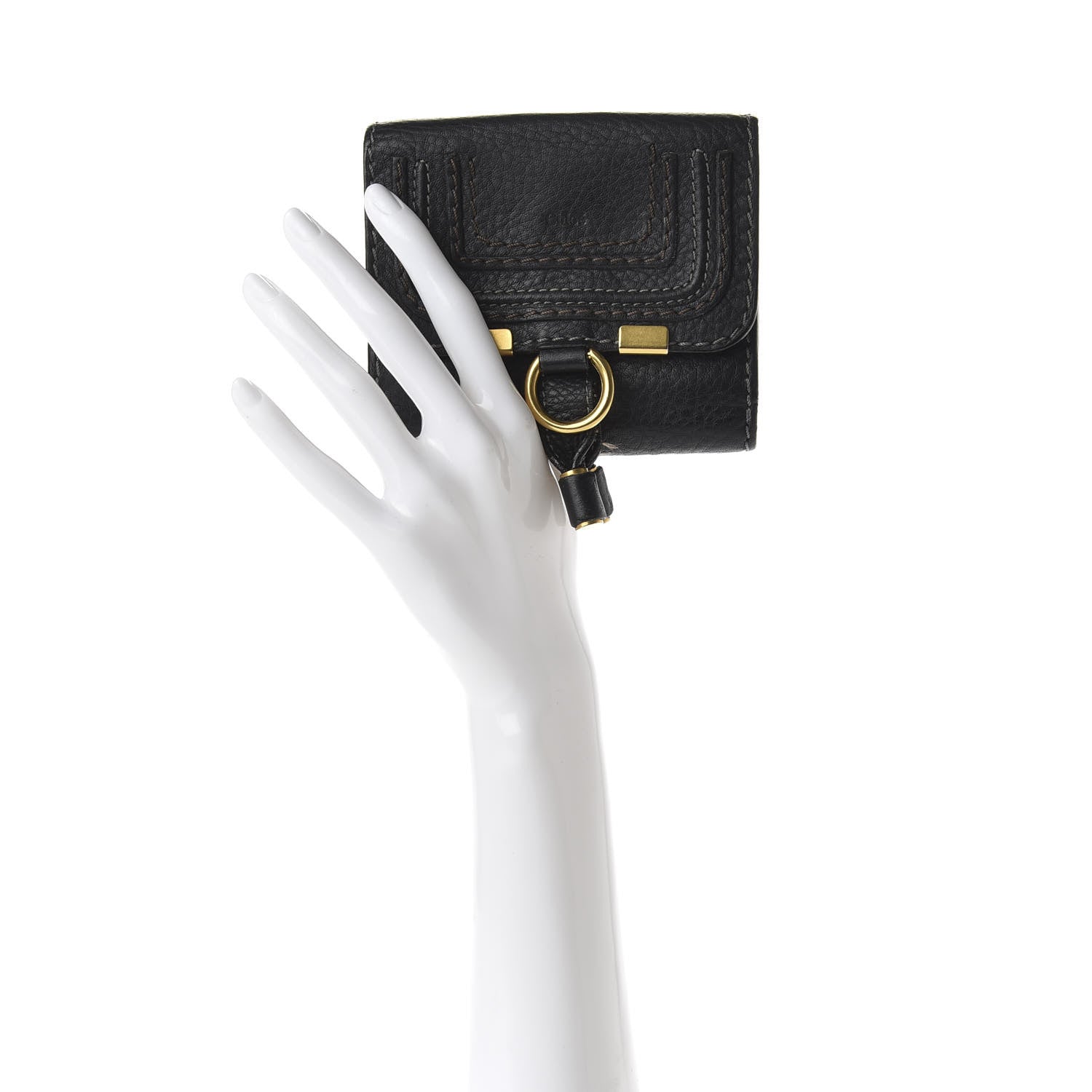 Chloe Grained Calfskin Marcie Square Wallet Black 2 of 7