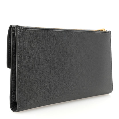Saint Laurent Grain De Poudre Monogram Uptown Wallet Storm 3 of 6