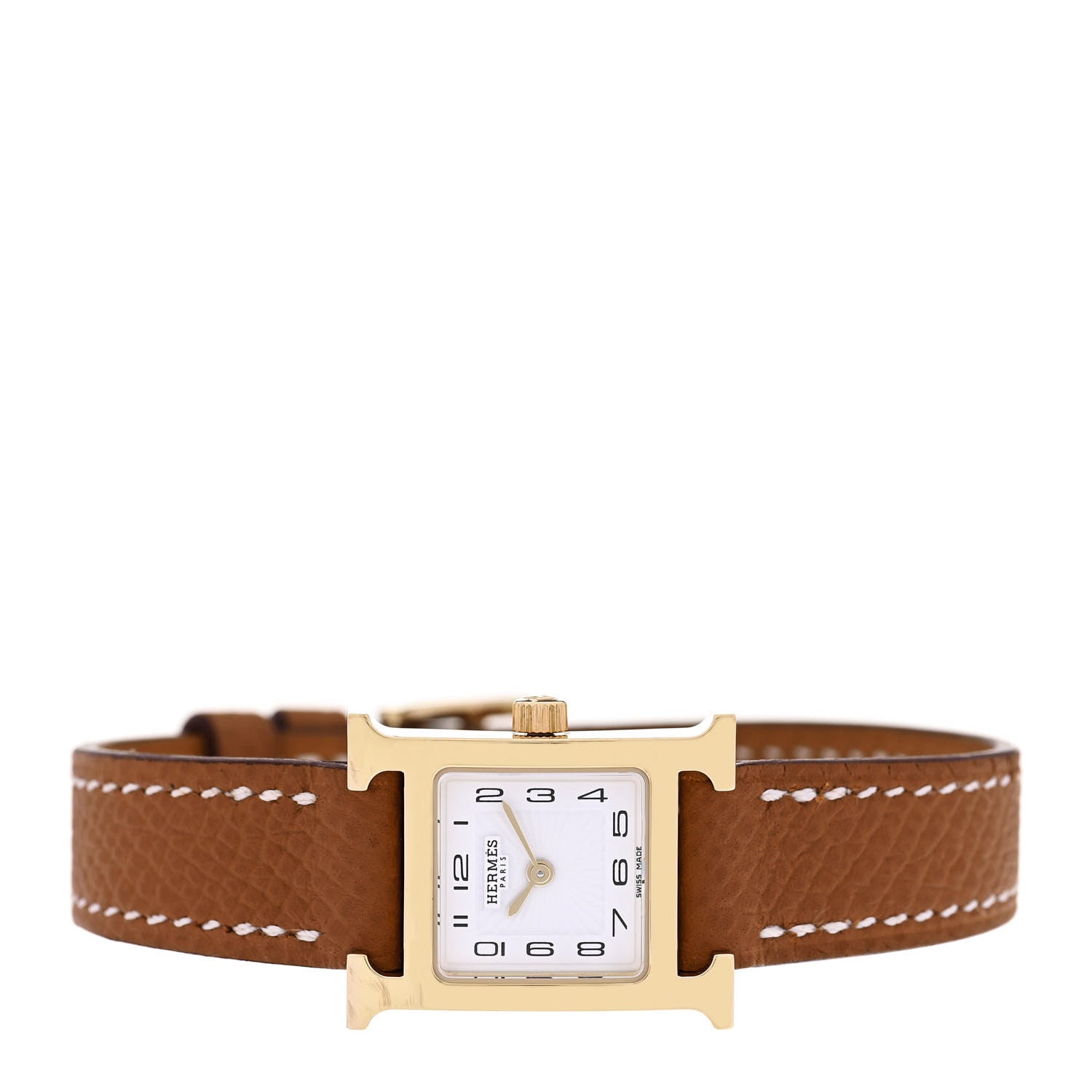 Hermes Stainless Steel Epsom 17.2mm Heure H Hour Quartz Watch Gold 2 of 6