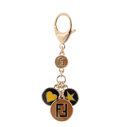 Fendi Enamel Star Heart Bag Charm Camel Black 1 of 4