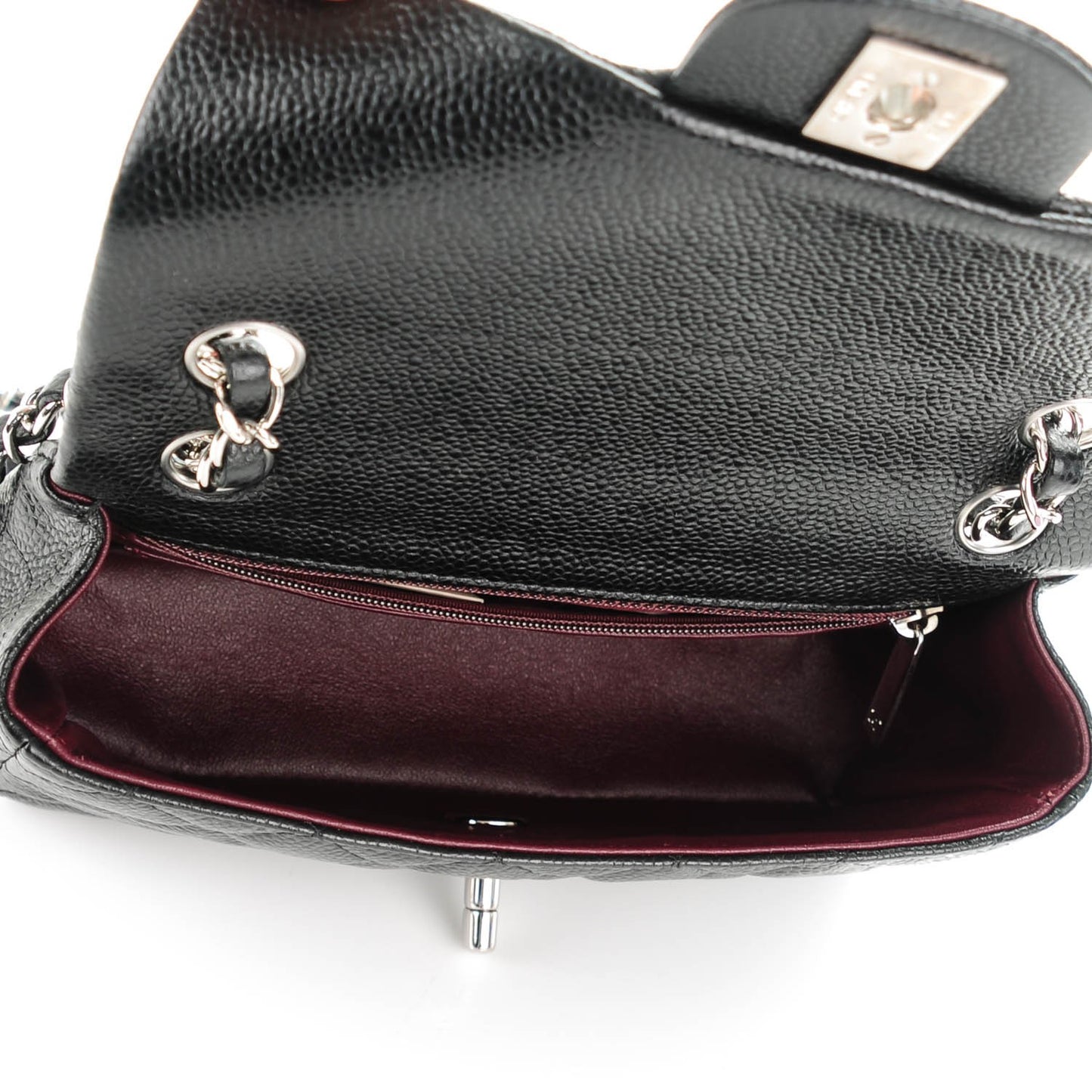 Caviar Quilted Mini Rectangular Flap Black