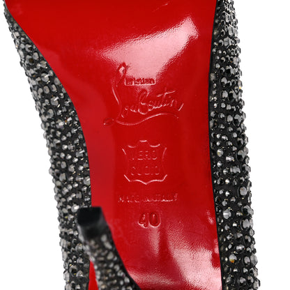 Christian Louboutin Suede Crystal Sexy Strass Peep Toe Pumps 40 Black Diamond 6 of 11