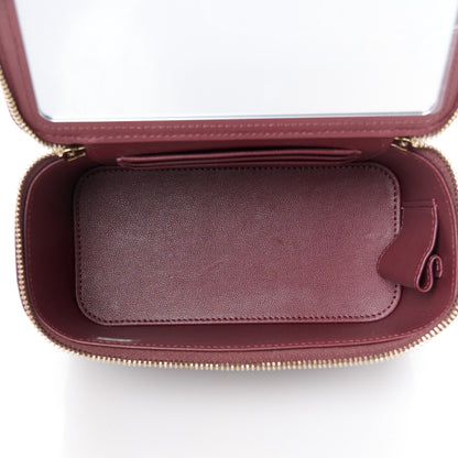 Chanel Lambskin Quilted Metal Small Top Handle Vanity Case With Chain Burgundy 5 of 10