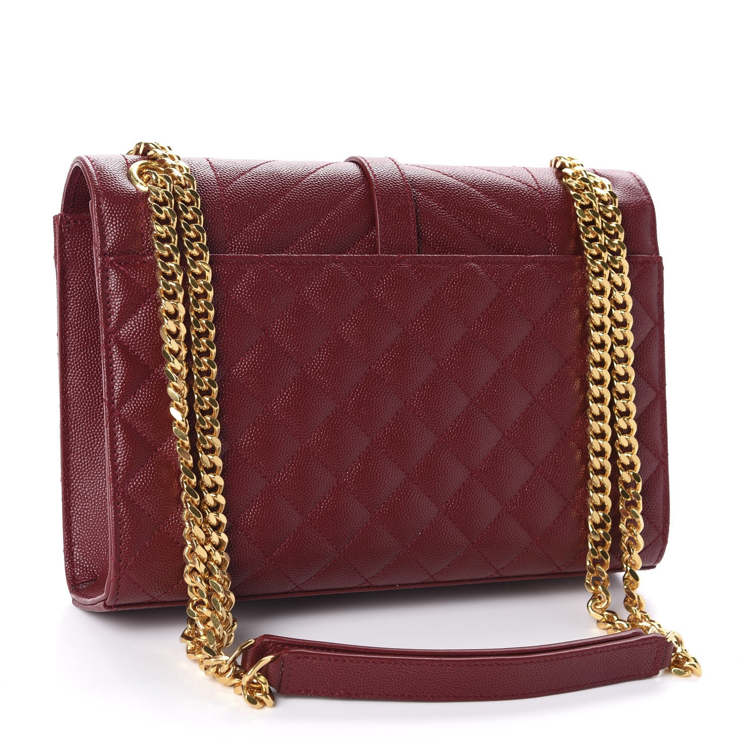 Saint Laurent Grain De Poudre Textured Mixed Matelasse Triquilt Medium Monogram Satchel Oxblood 3 of 10
