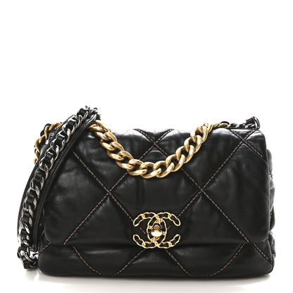 Chanel Lambskin Chain Quilted Medium Chanel 19 Flap Black 1 of 11