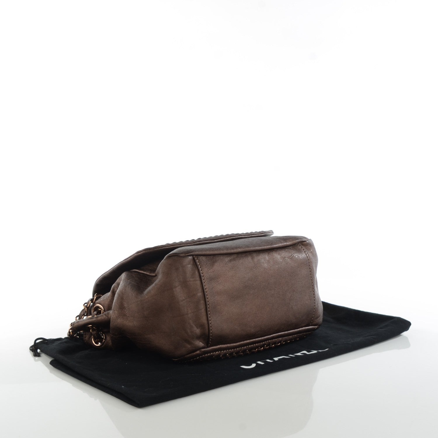 Chanel Metallic Goatskin Luxe Ligne Flap Bronze 4 of 7