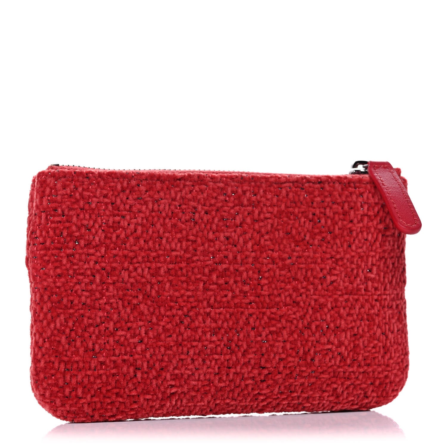 Chanel Lurex Boucle Deauville Cosmetic Pouch Red 3 of 11