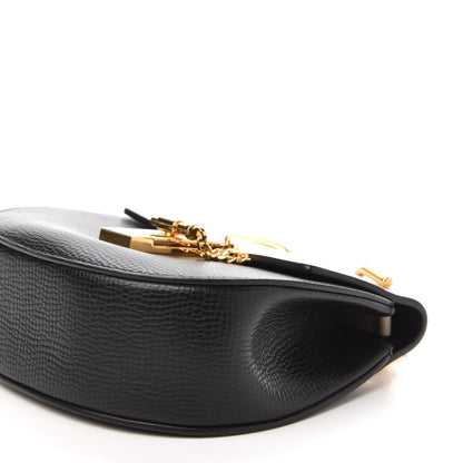 Chloe Grained Calfskin Lambskin Mini Bi-Color Drew Shoulder Bag Black Powder Beige 7 of 10