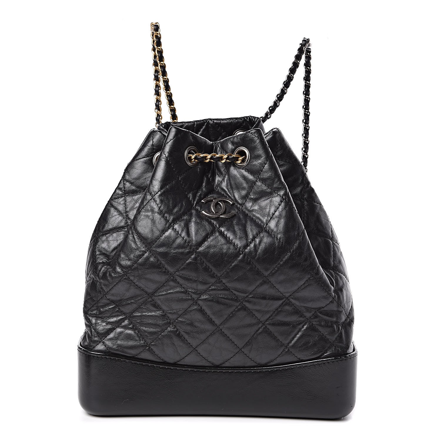 Chanel Aged Calfskin Quilted Gabrielle Backpack Black 1 of 10