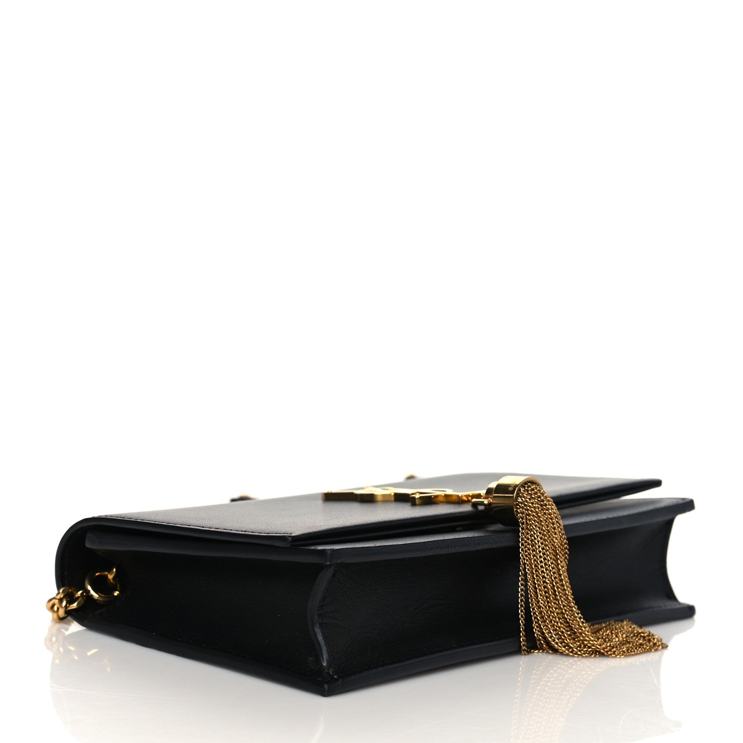 Saint Laurent Smooth Calfskin Classic Monogram Kate Tassel Chain Wallet Black 3 of 8
