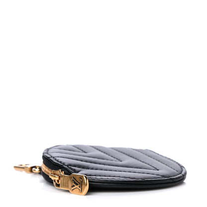 Louis Vuitton Calfskin New Wave Multi Pochette Round Coin Purse Black 3 of 5
