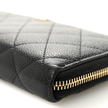 Chanel Caviar Quilted Large Gusset Zip Around Wallet Black 10 of 11