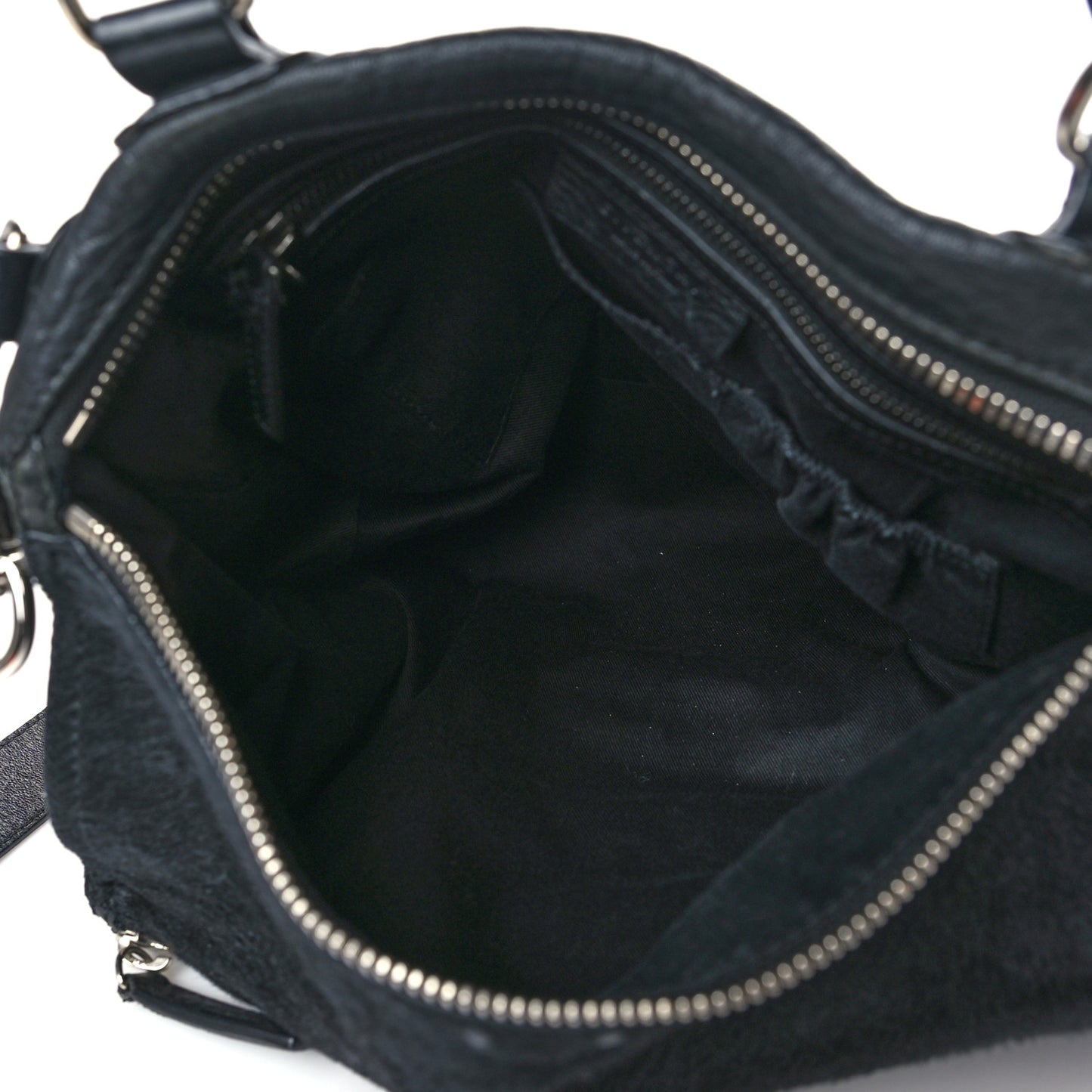 Calf Hair Lambskin Medium Pandora Black