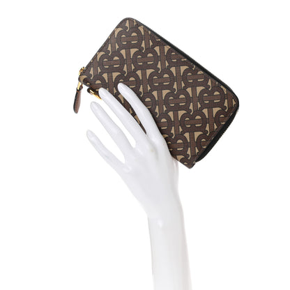 Burberry E-Canvas Monogram Zip Around Wallet Bridle Brown 2 of 6