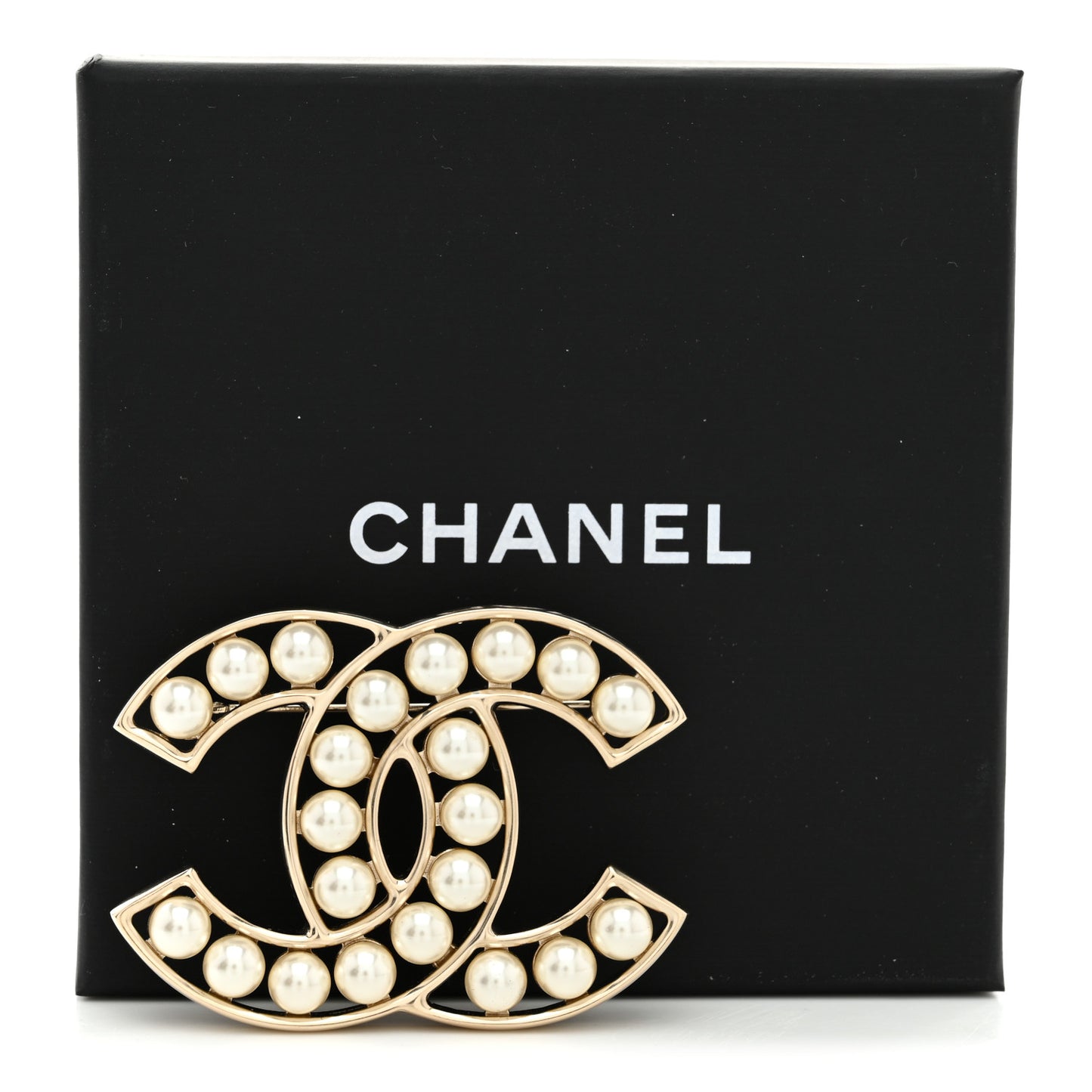 Pearl CC Brooch Light Gold