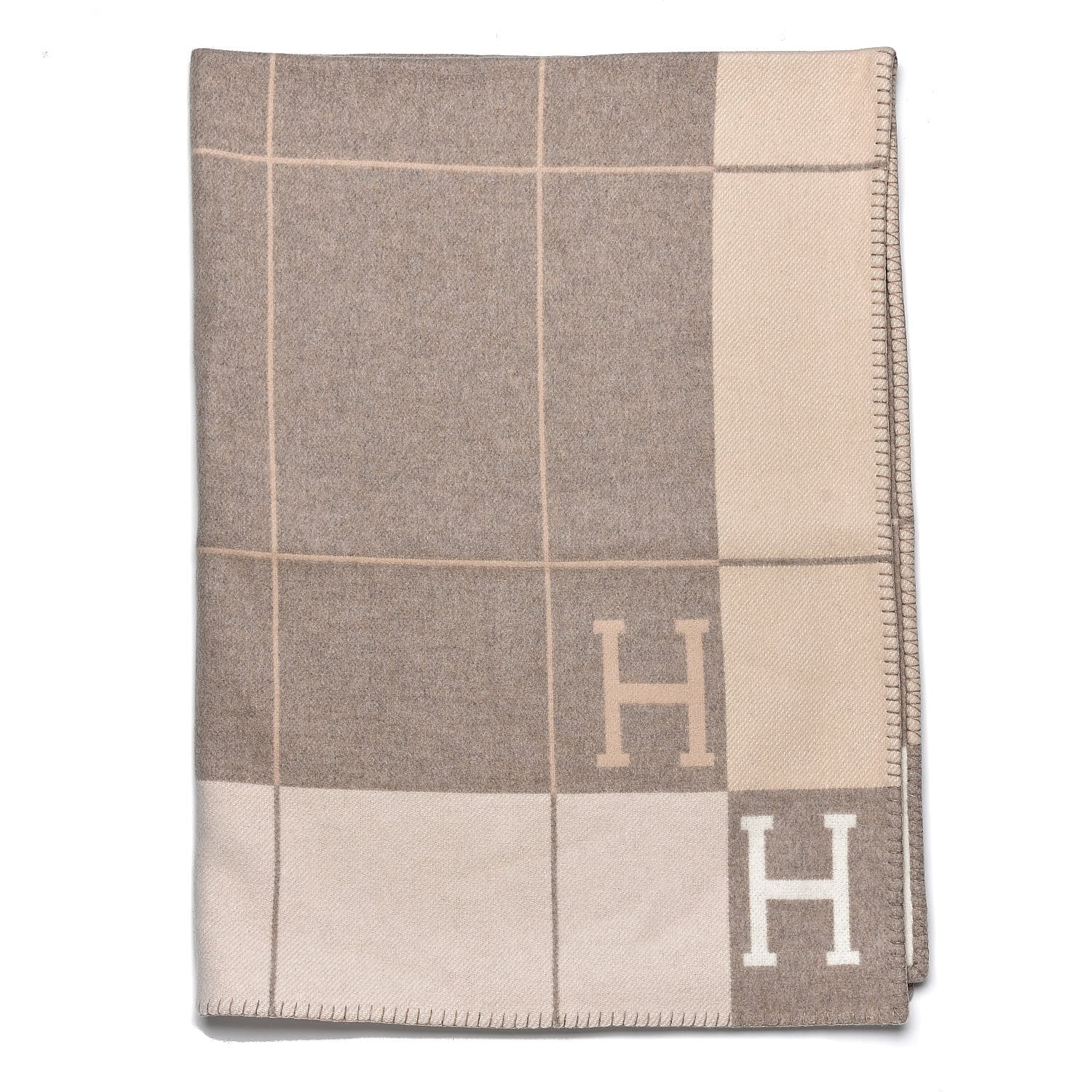 Hermes Wool Cashmere Avalon III Blanket Coco Camomille 4 of 4