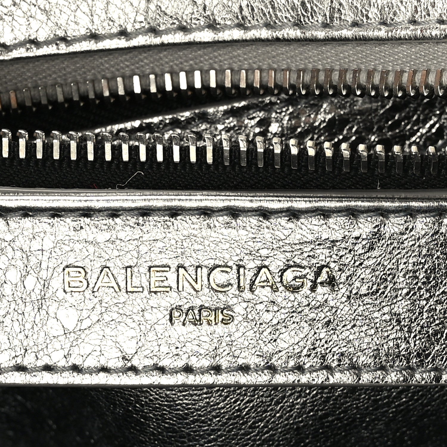 Balenciaga Metallic Calfskin S Bazar Shopper Tote Silver Hardware 6 of 11