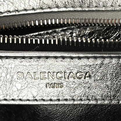 Balenciaga Metallic Calfskin S Bazar Shopper Tote Silver Hardware 6 of 11