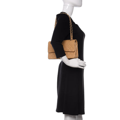 Chanel Lambskin Quilted Medium Double Flap Beige 2 of 9