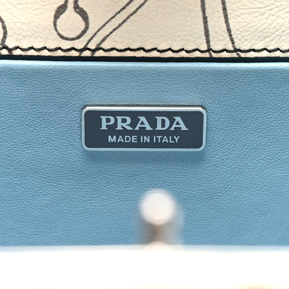 Prada X JAMES JEAN Glace Calfskin Rabbit Print Shoulder Bag Opaline 6 of 10