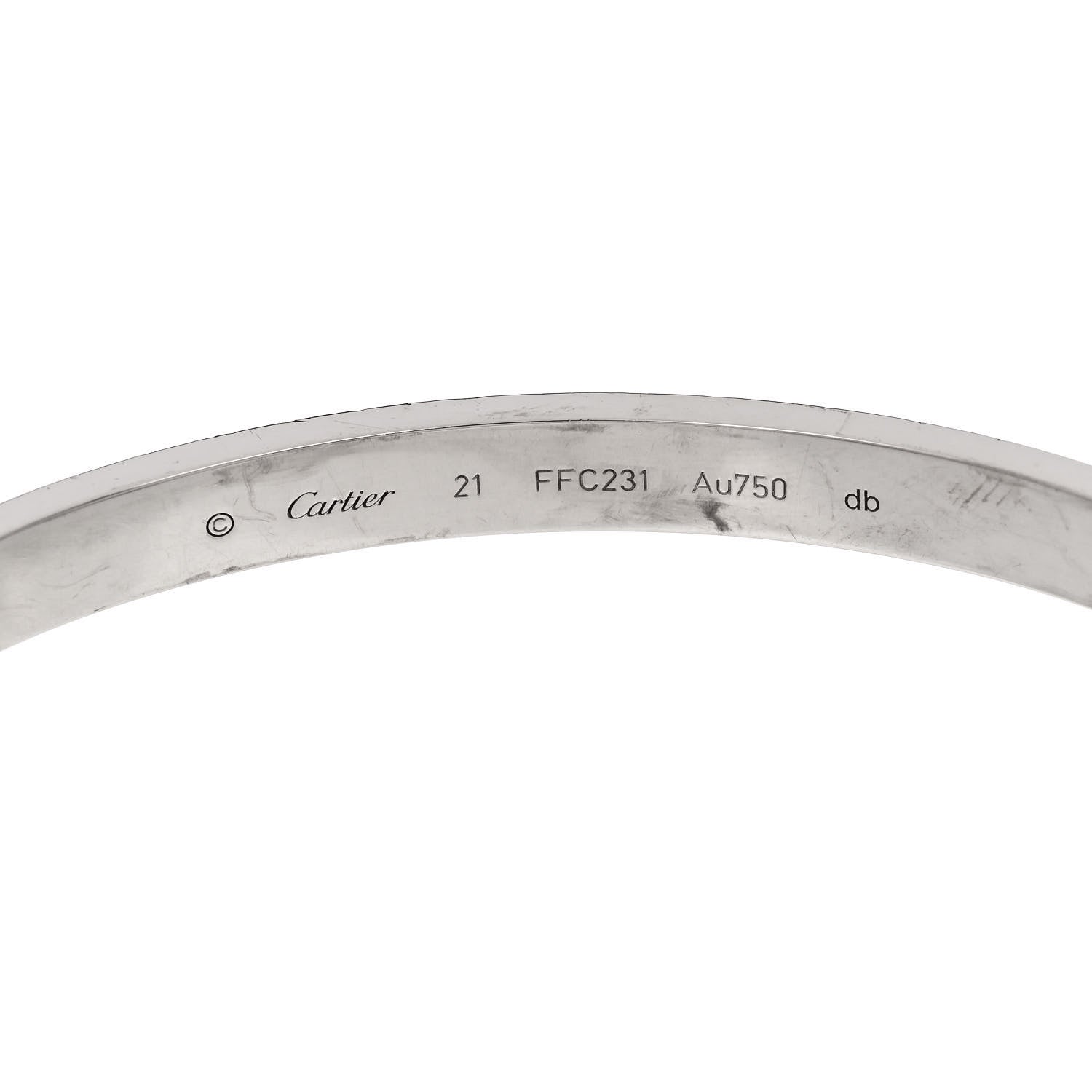 Cartier 18K White Gold LOVE Bracelet 21 6 of 9