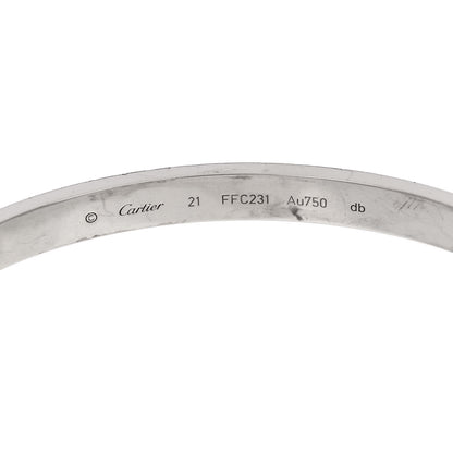 Cartier 18K White Gold LOVE Bracelet 21 6 of 9