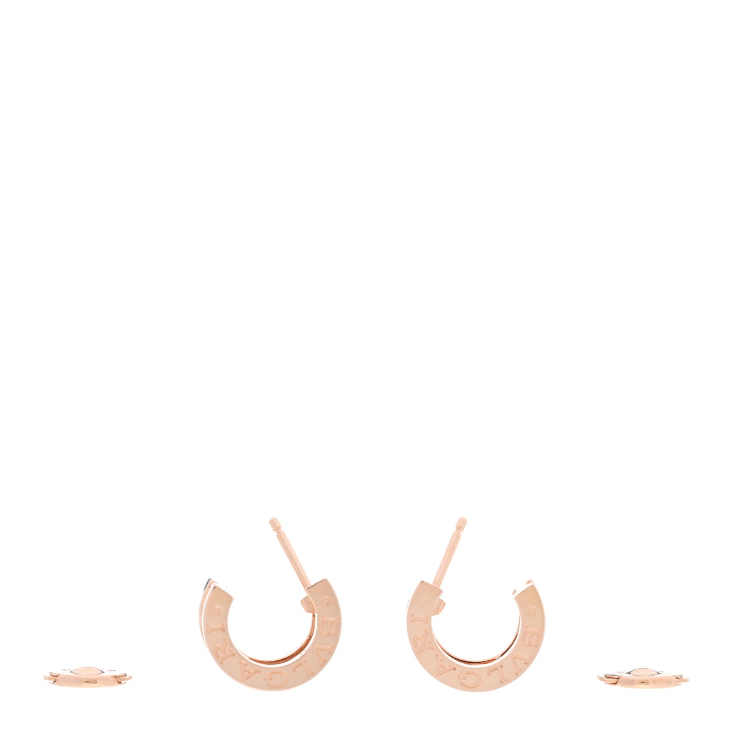 18K Rose Gold Diamond B.Zero1 Legend Hoop Earrings