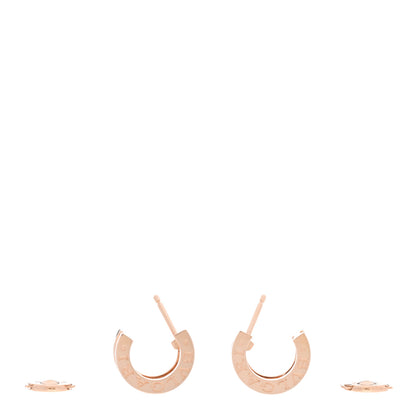 Bulgari 18K Rose Gold Diamond B.Zero1 Legend Hoop Earrings 3 of 7