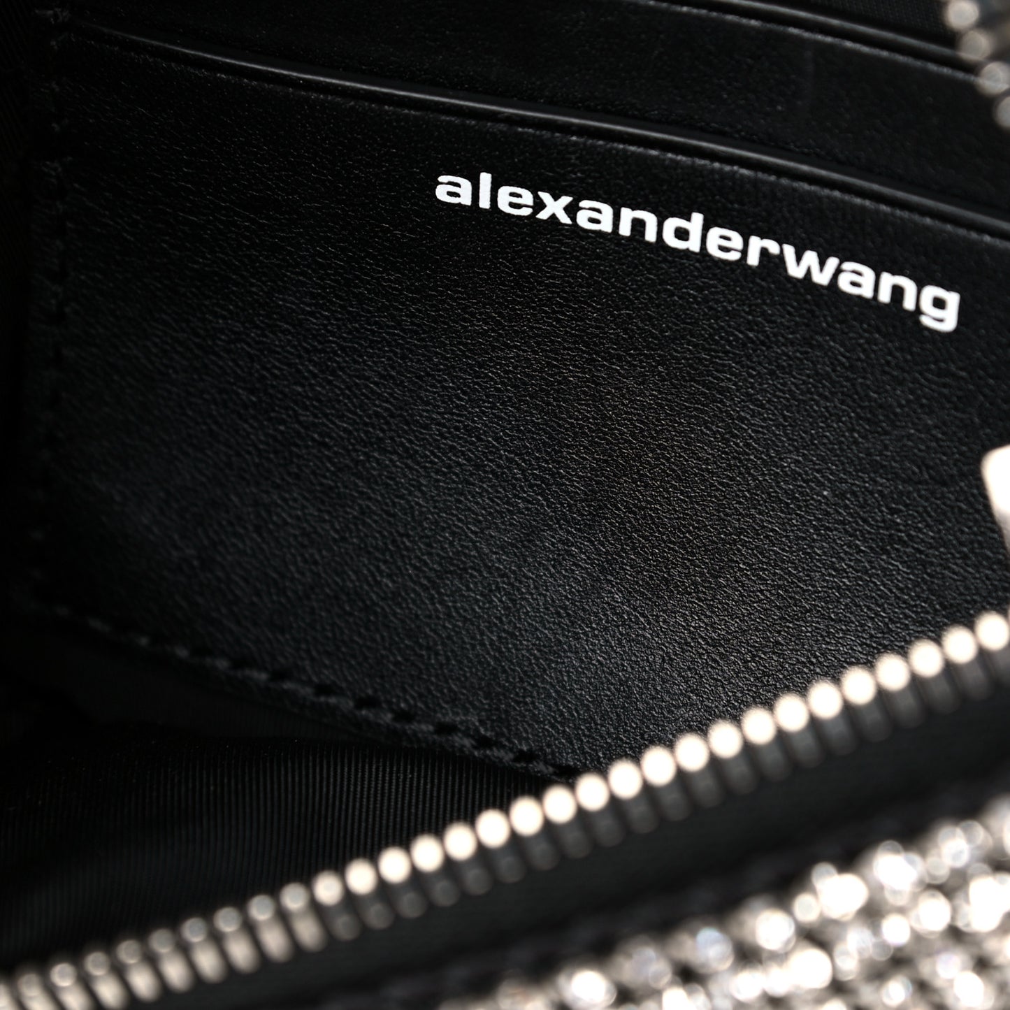 Rhinestone Mesh Mini Attica Belt Bag Black