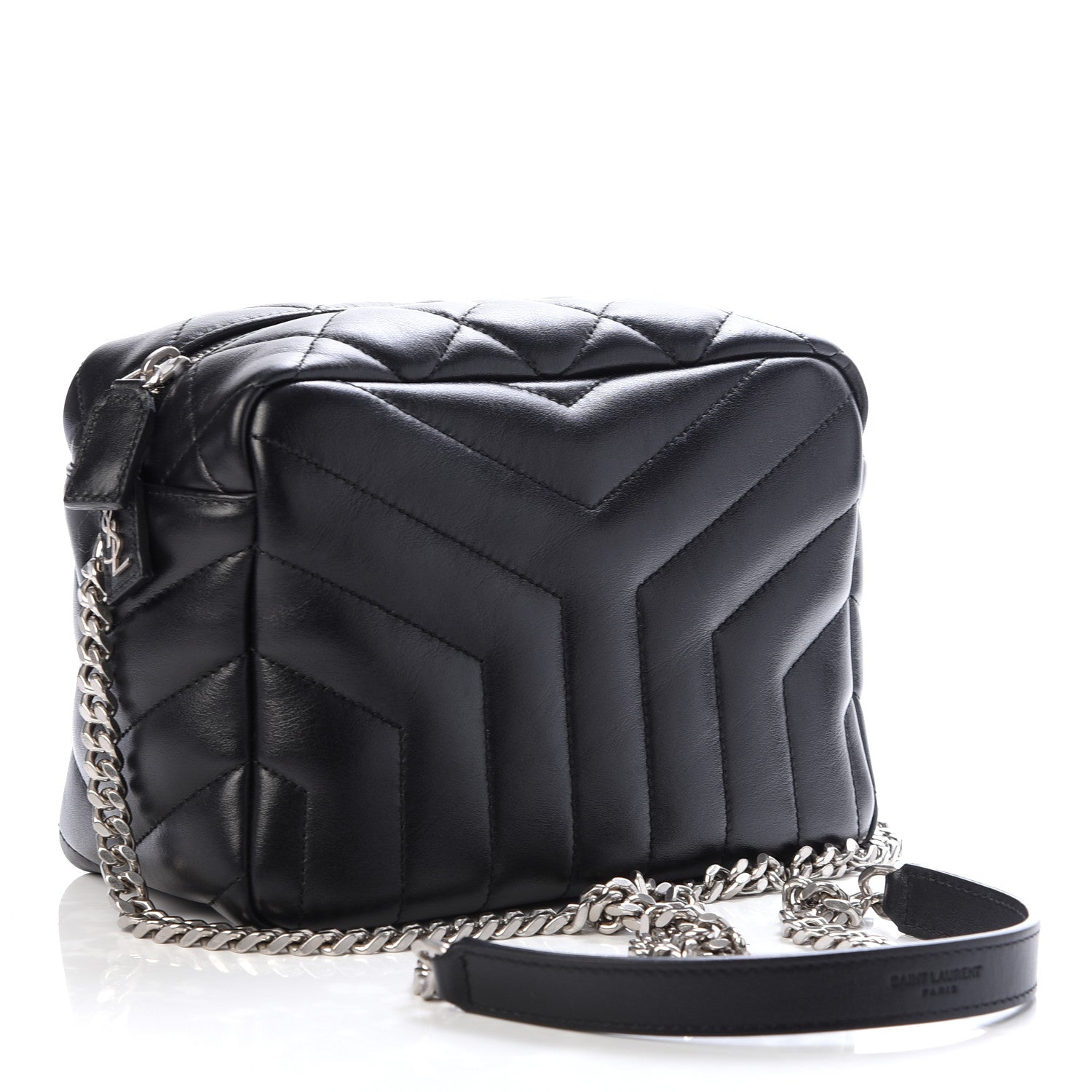 Saint Laurent Calfskin Y Quilted Monogram Small Loulou Bowling Bag Black 3 of 9
