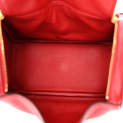 Hermes Taurillon Clemence Lindy 26 Rouge Casaque 5 of 10