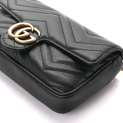 Gucci Calfskin Matelasse Mini GG Marmont Shoulder Bag With Case Black White 13 of 13