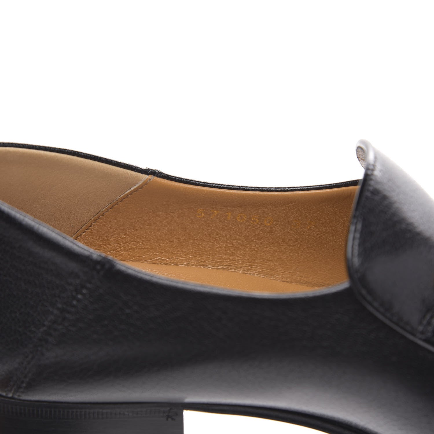 Gucci Goatskin Womens Horsebit Mid-Heel Loafers 37 Black 8 of 9