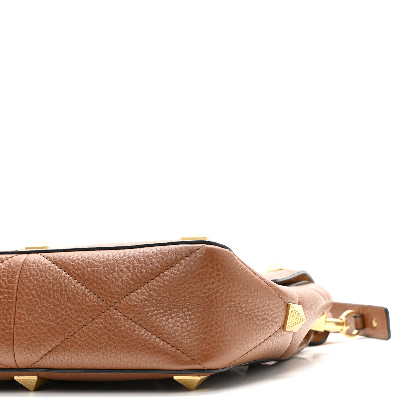 Grained Calfskin Large Roman Stud Shoulder Bag Selleria