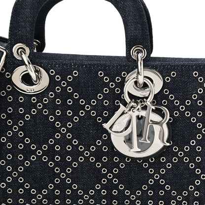 Christian Dior Denim Cannage East West Lady Dior Black 7 of 9