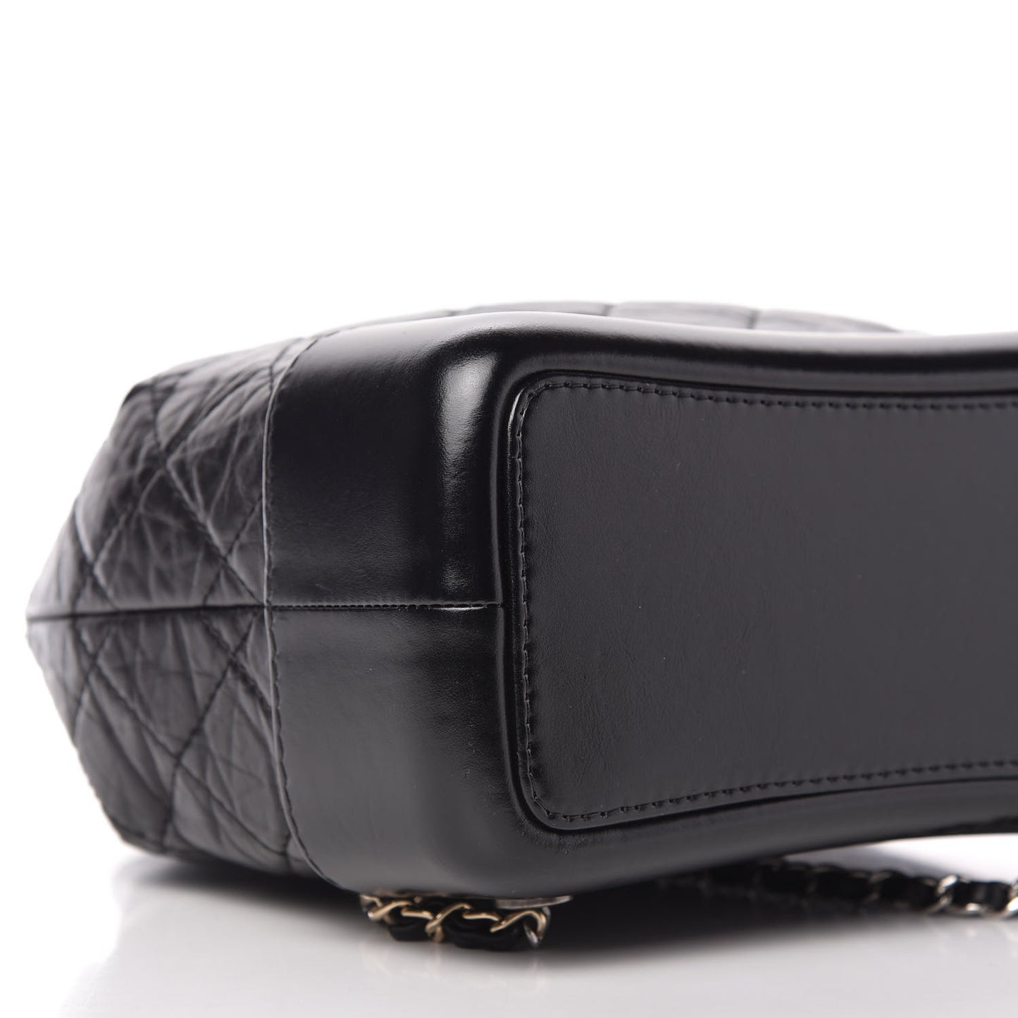 Aged Calfskin Quilted Small Gabrielle Backpack Black