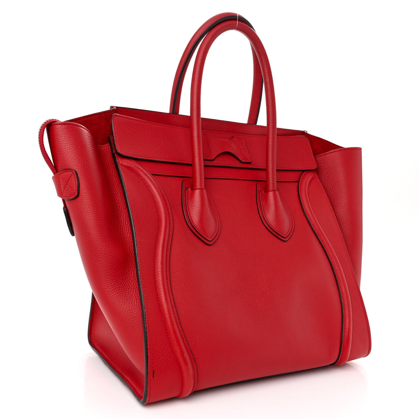 Drummed Calfskin Mini Luggage Coquelicot