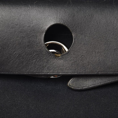 Hermes Toile Vache Calfskin Herbag 30 PM Black 14 of 26